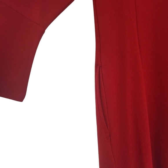 J Jill Thick Knit Ponte Shift Dress Bell Sleeves Pockets OVERSIZED Small Stretch - Picture 9 of 12